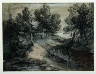 En tømmervogn på en skogsvei, 1775-80