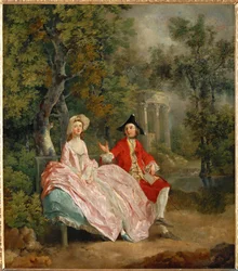 Samtale i en park - Kunstneren og hans kone Margaret i en park …