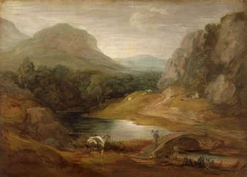 'Klippet landskap med en bro', 1783-1785