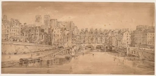 Et utvalg av tjue av de mest pittoreske utsiktene i Paris: Utsikt over Pont St. Michel, tatt fra Pont Neuf