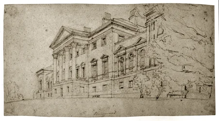 Harewood House, Yorkshire, ca. 1798 (grafitt på teksturert vevd papir)