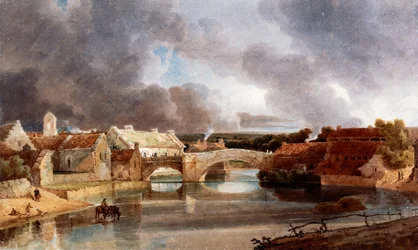 Morpeth Bridge, ca 1802 (blekk og akvarell)