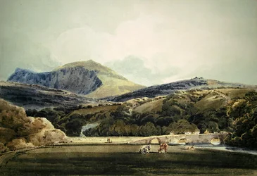 Mynydd Mawr, Nord-Wales (blyant og akvarell)