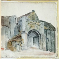 The Tithe Barn, Abbotsbury (akvarell på papir)