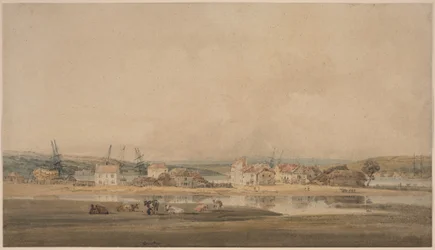 Landsby ved et elvemunning i Devon