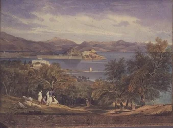 The Citadel of Corfu fra Analipsis (akvarell)