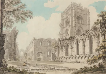 Fountains Abbey, ukjent dato (akvarell på papir)