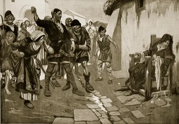 Cucking-krakken i normannisk tid, illustrasjon fra #39;Hutchinsons historie om den britiske nasjonen#39;, ca. 1920 (lito)