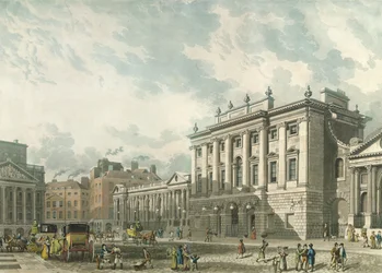 A View of Bank of England, gravert av Daniel Havell (1785-1826), pub. 1816 av Ackermanns 