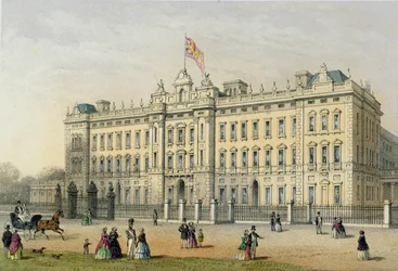 Buckingham Palace, gravert av Bachelier, pub. 1854