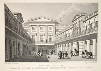 S.E. Utsikt over London Horse and Carriage Repository, Gray