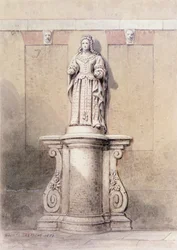 Statue av dronning Anne ved østenden av Queen Square, 1851