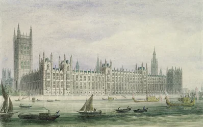 The Houses of Parliament (grafitt, penn og blekk og wc på papir)