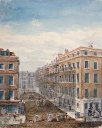 Utsikt over King Street, nordover fra Cheapside til Guildhall, City of London, 1840