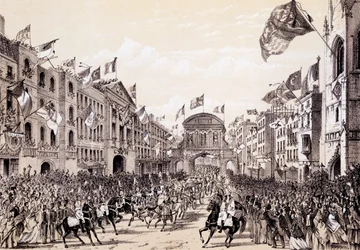 Besøk av Napoleon III og keiserinne Eugenie til byen, 19. april 1855