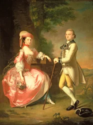 Sir John Pole, 5. baronet, og hans kone, Elizabeth, 1755