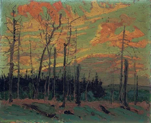 Brent land ved solnedgang, 1915