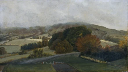 Carneddau-fjellene fra Pencerrig, ca. 1776 (olje på papir på lerret)