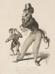Monkey Dandy, fra Monkey-ana, eller Men in Miniature, juli 1828., juli 1828.