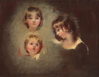 Hovedstudier av Emilia Mary, Juliana og Maria Boucherett (olje på lerret)