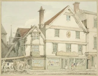 North-West Angle of Broadmead (blyant og akvarell på papir)