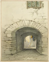 Passage Archway utenfor Marsh Street (akvarell på papir)