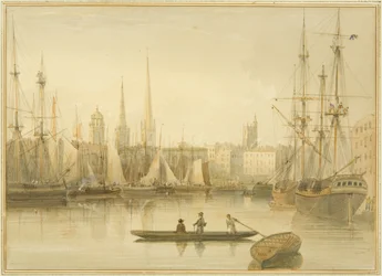 Utsikt over den flytende havnen fra Redcliffe Back Ferry