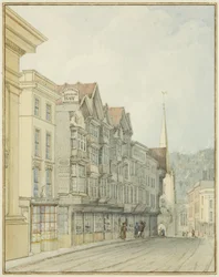 Vestsiden av Broad Street (akvarell på papir)