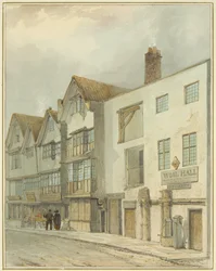Wool Hall i Thomas Street (akvarell på papir)