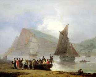 Ombordstigning på fergen ved Teignmouth, 1821
