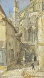 Lady Chapel and Apse of Bourges Cathedral, 1899 (wc på papir)