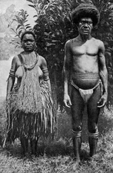 Sorg over de døde vist av hampegrimer, New Guinea, 1922