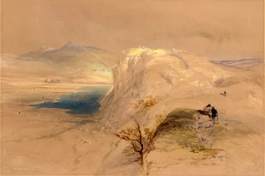 Craig Lough og Roman Wall, 1839 (blyant, gouache og wc på papir)