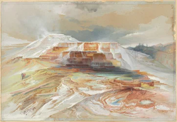 Varme kilder ved Gardiner River, Yellowstone