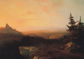 Fjellscene, ca. 1865 (olje på lerret)