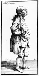 Karikatur av Francis Harwood, ca. 1770