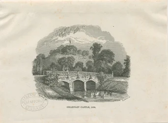 Chartley Castle [Hall]: tresnittgravering (vignettert)