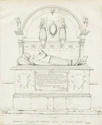 Colwich - Tomb of Robert Wolseley: penn- og blekktegning