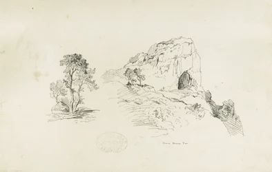 Dovedale - landskap: penn- og blekktegning, nd [1817-1845] (tegning)