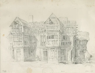 Eccleshall - Biana Hall: blyanttegning, 1835