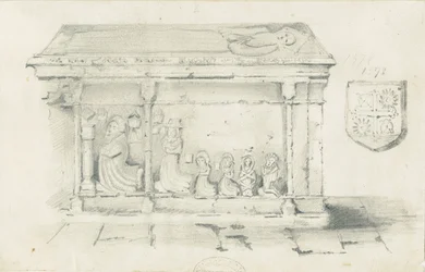 Eccleshall Church - Biskop Benthams grav: blyanttegning, nd [1817-1845]