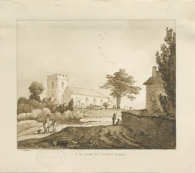 Fulford Church: sepia-tegning