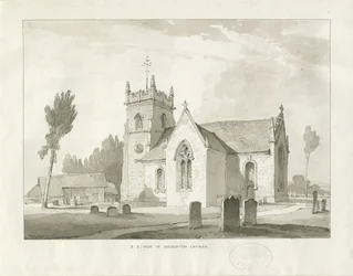 Haughton Church: sepia-tegning