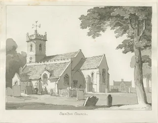 Standon Hall: penn- og blekktegning, og [midten av 1800-tallet] (tegning)