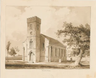 Walsall Wood Church: sepia-tegning, nd [1817-1845] (tegning)