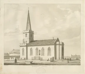 Whittington Church: sepia-tegning
