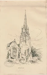Wombourne Church: sinkograf, og [midten av 1800-tallet] (tegning)