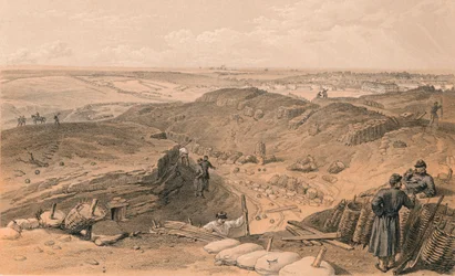 Grøft av Malakoff, Battery Gervais og Rear of Redan, 1856