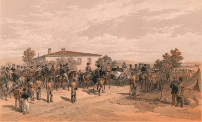 The Funeral Cortege of Lord Raglan forlater hovedkvarteret, 1856