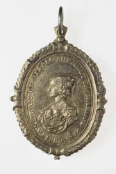 Charles I og Henrietta Maria supportermerke, ca. 1649 (forgylt sølv)